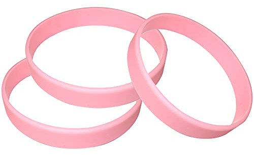 THXIY 100 Stück Silikon Armband Blank Gummi Armbände Armbänder silikonarmbänder Bracelet Erwachsene-8'' Rosa
