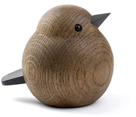 Novoform Design - Mama Sparrow - Dekofigur, Holzfigur - Spatz - Eichenholz, gebeizt - Maße (LxBxH): 9 x 7,3 x 8 cm