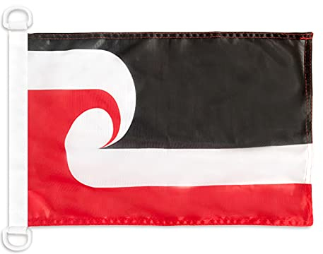 AZ FLAG - Bootsflagge Māori - 45x30 cm - Aussenverwendung - Maori Bootsfahne aus Gestricktem Polyester mit Plastikringen