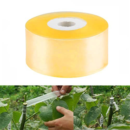 Biologisch abbaubares Veredelungsband für Kinderzimmer, dehnbar, Gartenband für Pflanzen, Obstbäume, Gelb, 2 cm x 100 m
