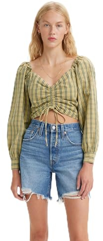 Levi's Damen Devin Bluse, Zelda Plaid Weeping Willow, Grün, L