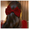 Inilbran Vintage Satinschleife Haarspangen Große Samtschleife Haarspangen Winterband Schleife Haarspange Haarspange Französische Schleife Haarspange Dekorativer Haarschmuck für Frauen(Rot 2)