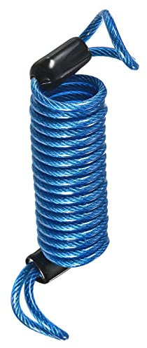 M METERXITY Disc Lock Security Steel Cable - Plastic Coated Spring Reminder Wire Anti-Theft Rope, Apply to Outdoors Protection (2.5mmx1m, Blue)