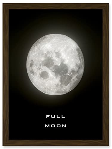Artery8 Phases of the Moon Astronomy Full Moon Lunar Space Poster Artwork Framed Wall Art Print A4
