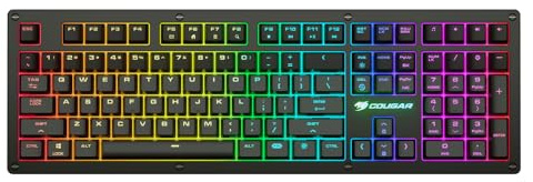 COUGAR Gaming | Clavier Gaming | Clavier Puri RGB MECANIQUE AZERTY Noir + BOITIER - Commutateurs mécaniques RGB - Temps de réponse 1 ms - 14 Modes d'éclairage - Couvercle à Fixation magnétique
