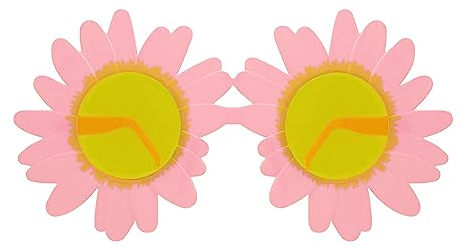 Oblique Unique® Brille Partybrille Spaßbrille Sonnenbrille für Geburtstag Jubiläum Party Fasching Karneval Accessoire (Brille Blumen - Rosa-Gelb)