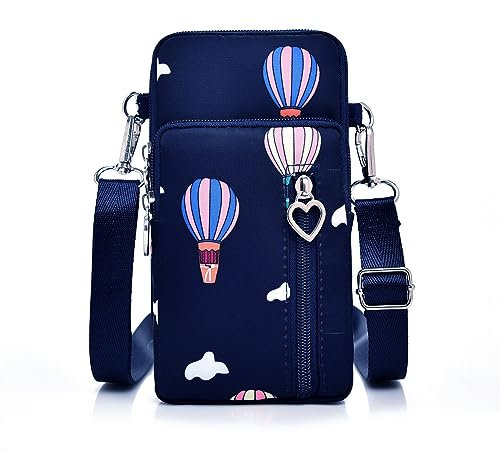 Bandolera Pequeña,Bolso de Teléfono Móvil, Correa Ajustable, Bolsos Bandolera,Bolsa Universal para Teléfono Móvil, Bolso Monedero Movil,con puerto para auriculares para teléfonos móviles( marina)
