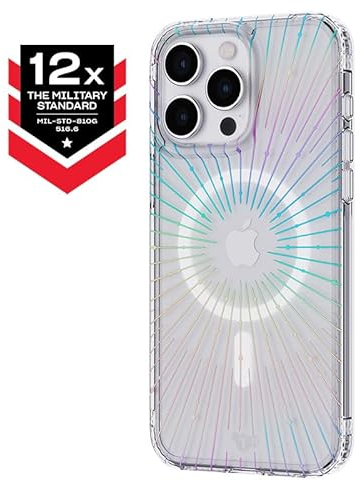 tech21 Evo Clear Sparkle Hülle für iPhone 15 Pro, Kompatibel mit MagSafe, Einfache Telefonhülle, Biologisch abbaubar, Transparent/Glitzer, 12x Militärniveau Fallschutz: 3,6m
