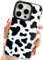 AMART for iPhone 15 Pro Case Cute,Clear with Cow Print Animal Pattern Design Soft Silicone Women Girls Boy Men Cool Shockproof Protective Phone Cover for iPhone 15 Pro(6.1inch) ONLY