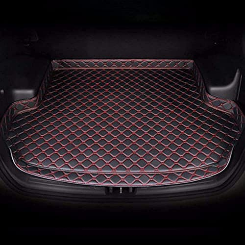 OPSOL Leder Kofferraummatte Kofferraumwanne für Mercedes-Benz GLC Coupe AMG (C253) 2017 2018 2019 2020,rutschfest Kratzfestem Kofferraumschutz Autozubehör,A/BlackRed