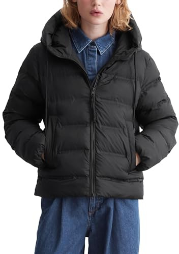 Marc O'Polo Denim Damen Daunenjacke mit Kapuze wasserabweisend, Schwarz (Black), M