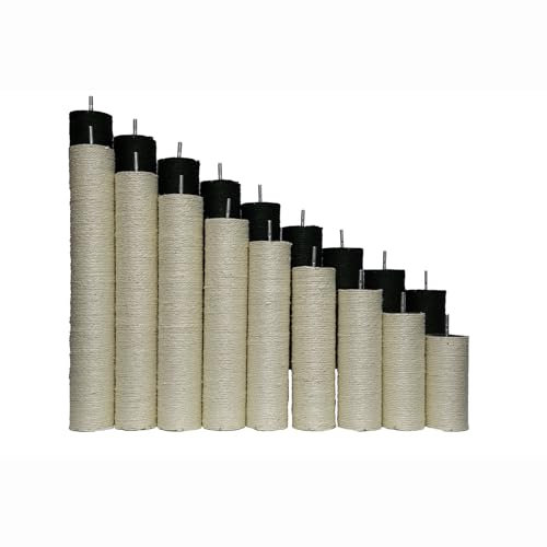 TresGatos Poste de Repuesto para Árbol de Gatos y Rascador de Gatos (con Tornillos y Tuercas de 10mm) 9.5 * 55cm de Color Blanco