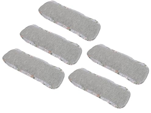 ZJchao Waschbare Damenbinden, Wiederverwendbare Menstruationseinlagen aus Baumwolle für Starke Menstruation, Set mit 5 Stoff-Slipeinlagen mit Nassbeutel