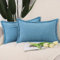 Madizz 2er Set Fransen Chenille Schlicht Zierkissenbezüge Modern Kissenbezug Kissenhülle Sofakissen Lendenkissen für Sofa Schlafzimmer Blau 40x60 cm