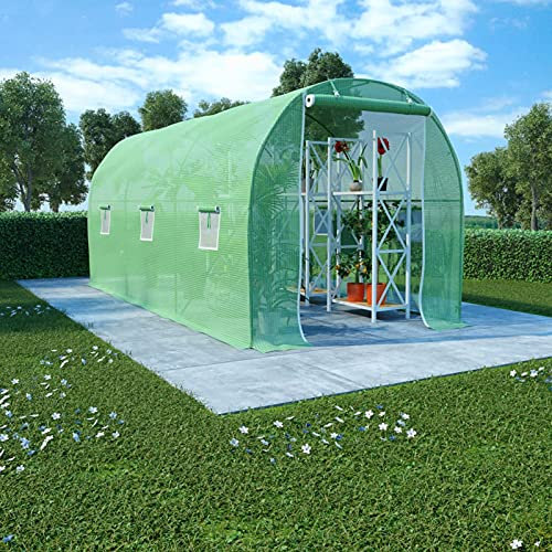 Rantry Serre 9 m² 4,5 x 2 x 2 m Serre de jardin terrasse type niche maison pour culture plantes fleurs tomates
