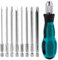Bwetomk 9Pcs Insulated Screwdriver Set Magnetic Screwdriver Tool Kit Electrician Multifunctional Interchangeable Chrome Vanadium Screwdrivers Handle Electrician Soft-Grip Screwdrivers with Tool Bag