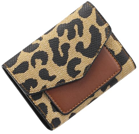 LEEXTON Portefeuille pour Femme avec Motif léopard, en Cuir synthétique, Porte-Monnaie pour Femme, Petit, avec Plusieurs