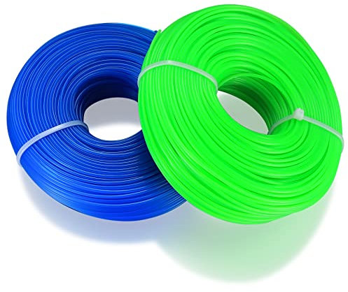 2 Pcs Heavy Duty Strimmer Wire 1.6mm x 100m, Round Nylon Strimmer Cord, Strimmer Line, Grass Trimmer Wire, Garden Weed Trimmer String Line Rope for Gardening Pruning Agricultural(100m x 2 Pcs)
