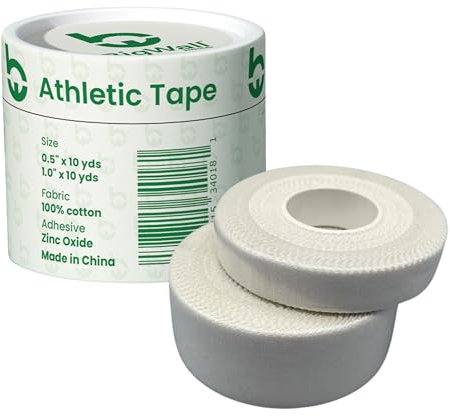 Athletic Fingertape - Sporttape für Hautschutz - 100% Baumwolle & Zinkoxid Tape - Finger schützen - 2er-Pack, leicht abreißbar mit starkem Stick - Umweltfreundliche Verpackung