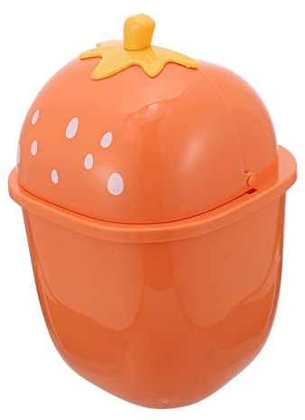 WHAMVOX 1stück Desktop Abfalleimer Mit Deckel Platzsparender Süßer Papierkorb Für Küche Und Zuhause Für Kleine Räume Und Tägliche Abfälle Erdbeer-design