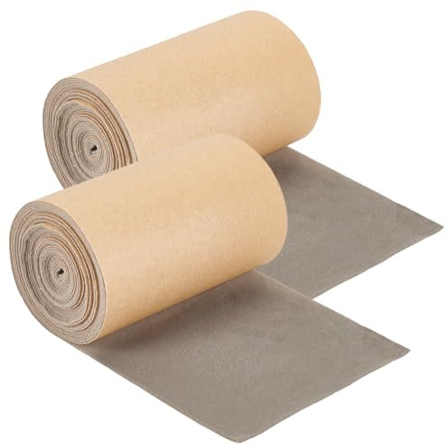 BENECREAT 2 Rollen 10cm x 7.3m selbstklebendes Samtgewebe, weiches DIY Samtgewebe zum Abziehen und Aufkleben für Kunst & Handwerk, Schmuckkästchendekoration, braun