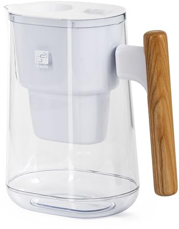 Filterkanne G21, Fassungsvermögen von 2,5 L weiß, 4-Schicht-Filtersystem, 3 Ersatzfilter, Filterkapazität: 160 l gefilt. Wasser, Filterwechselanzeige