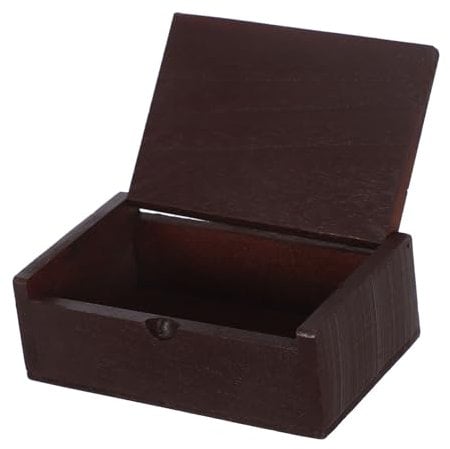 STOBOK Holz Rezeptbox mit Deckel Kompakte Aufbewahrungsbox für Rezeptkarten Leicht und Tragbar Klappbares Design für Schreibtisch Zufälliger Stil