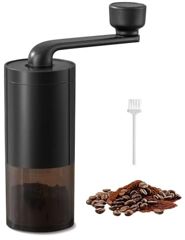 SKIKHN Moulin A Cafe Manuel, Moulin a Cafe avec Noyaux de Broyage en Céramique, Rugosité Réglable, Moulin À Café Portable, Coffee Grinder avec Récipient De Stockage Et Brosse de Nettoyage