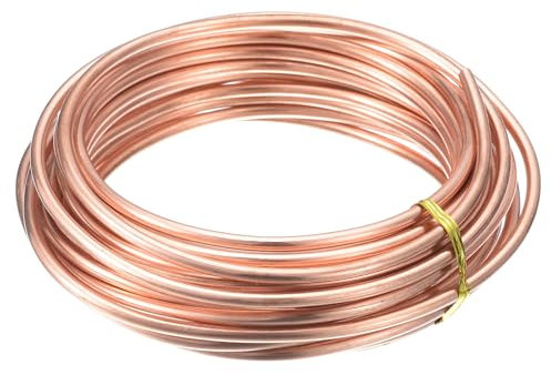 sourcing map Soft Copper Wire (8 Gauge, 19.5 FT), 99.9% Pure Bare Copper Wire 3mm Solid Craft Wire for DIY Crafting Gardening Decoration (6Meter)