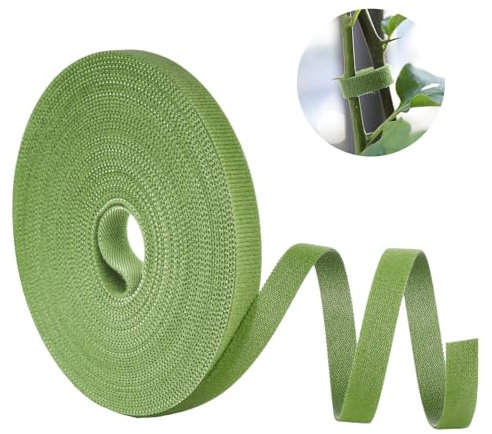 Adiwo Fascetta per Piante, Verde, Nastro per Piante richiudibile, Fascetta di Supporto bifacciale, 10 mm, Traliccio Autoadesivo, Fascetta per Piante Multiuso (15m)
