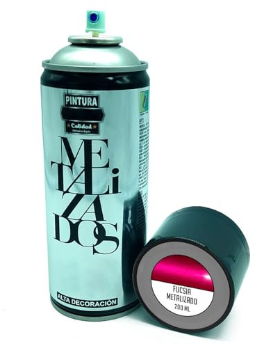 AC - Bote de Pintura en Spray - Fabricado en España - Ideal para cualquier superficie, Madera, Metal, Cartón, Piedra o Cerámica - Capacidad de 200 ML - Color Fucsia Metalizado