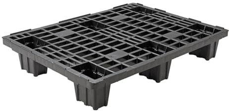 Catolo Demi-palette légère, 80 x 60 cm, noire, palette industrielle avec structure grillagée en plastique demi palette 80 x 60 cm