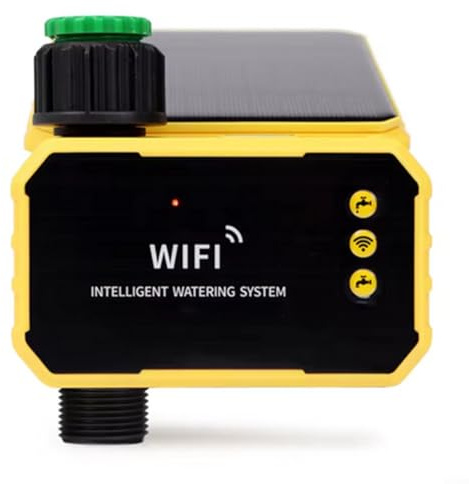 Gettimore Minuteur d'irrigation solaire – Minuteur d'arrosage intelligent WiFi programmable pour pelouse de jardin (1 prise)