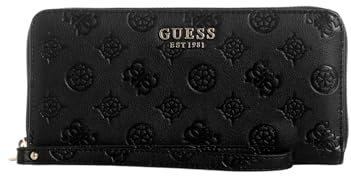 GUESS Phoebe SLG Large Zip Around Wallet L Black Logo