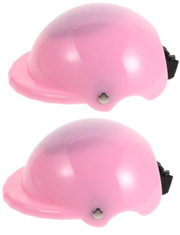 2 Stück Rollerpuppenhelm aus Kunststoff, Rosa für 18-Zoll Puppe | Passend für Rollenspiele und Sportaktivitäten, Feine Verarbeitung, als Puppenzubehör für Mädchenpuppen