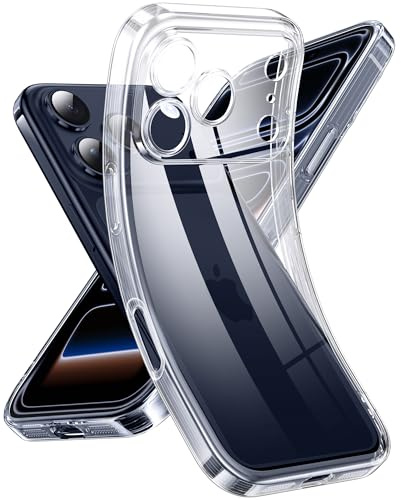 Supdeal Crystal Clear Hülle für iPhone 17 Pro, Niemals gelb mit Kameraschutz, Silikon Durchsichtig Handyhülle Weicher Passform, Ultra Dünn und Leicht Case Cover, 6,3, Transparent