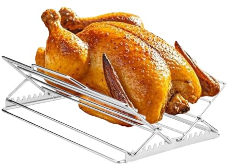 YNPQTDS Grillrost, Grillrost, verstellbares Tablett Spülmaschinenfest - Grilleinsatz Backofen Truthahn Lebensmittelqualität - für Fisch Rindfleisch Steak Thanksgiving Weihnachten Halloween Geburtstag