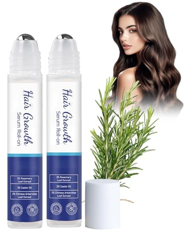 Rosmarin Haarwachstumsserum Roll On, Roll-On Haarserum Für Haarausfall Reduzieren,Rosmarin Haar-Roller-Serum, Blockierendes Kopfhautserum fördert den Sauerstofffluss, 2 Stück Für Männer & Frauen