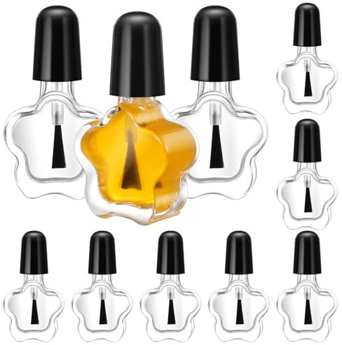 SOIMISS Leere Nagellackfläschchen tragbare und auslaufsichere Flaschen 10 Stück 5ml aus Robustem Glas für Selbstgemacht Nail Art Zubehör
