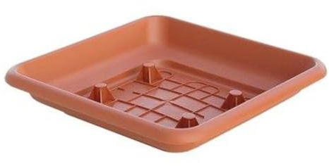 6PZ SOTTOVASO QUADRO LAURUS ICS PP TERRACOTTA X VASO CM 25X25