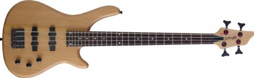 Stagg 14988 Fusion Elektrische Bassgitarre (BC300 3/4 NS, 4-saitig, Pickup: 1x JB/1x PB, Regler: 2x Volumen, 1x Tone) natur