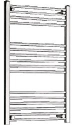 Thermae 1000 x 400mm Chrome Heated Towel Rail STR410C Dual Fuel Flat Profile 1037 BTUs