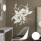 A690 Wandtattoo Hibiskusblüte 70cm x 58cm weiss (erhältlich in 40 Farben und 4 Größen)