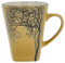 Villa Collection - Hela Mug Dia 35 cl - Café & Thés - Resistant & Design - Tasse en Grès 9 x 11 cm - Motif Bois - anniversaire, fête des mères, fête des pères, noel - Jaune doré