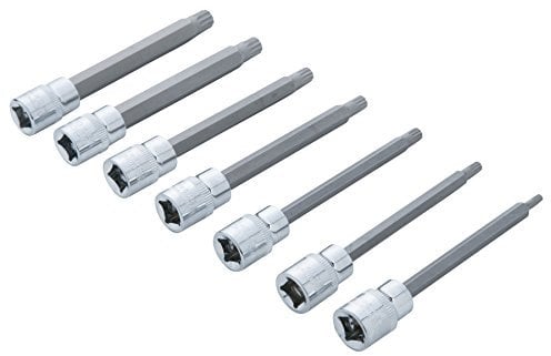 Blue Spot 01512 BlueSpot 7 PCE 3/8 (M4-M10) Extra Long Spline Socket Bit Set, Set of 7 Pieces, Multi-Color