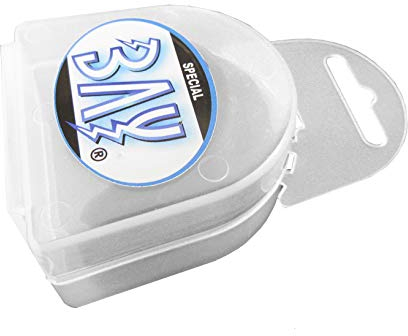 BAY® LANY-CASE mit Oese für Zahnschutz Zahnspange usw. BOX Dose Hygienebox Aufbewahrungsbox Zahnschutzbox Zahnschutzdose klar durchsichtig transparent Mundschutz groß Mundschützer Zahnschützer Einhängeöse Öse