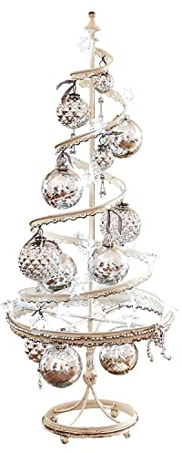 Loberon Deko-Baum Gerzat, mit Antik-Finish, für Individuelle Dekoideen, Handarbeit, Christbaum, Weihnachtsschmuck, Weihnachtsdekoration, Weihnachten, Eisen, Creme