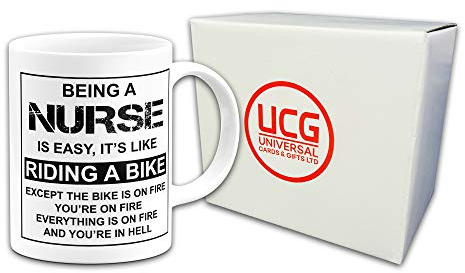Being A Nurse is Easy It's Like Riding A Bike Funny Novelty Gift Mug