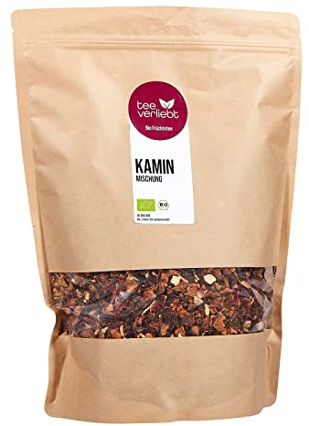 Teeverliebt - Loser Früchtetee Kaminmischung 1000 g I Weihnachtlich Duftende Tee-Mischung Mit Winterlichen Früchten I Bio 1 kg