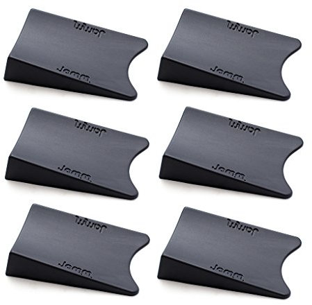 Jamm The World’s Best Door Stopper! Beats All Other Door Stops and Wedges on All Floor Types. Perfect for Home and Work. No More Slamming Doors! Available in Black, Dark Grey. Pack of 6.